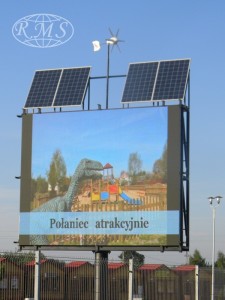 hybrydowy system niezależnego oświetlenia reklam